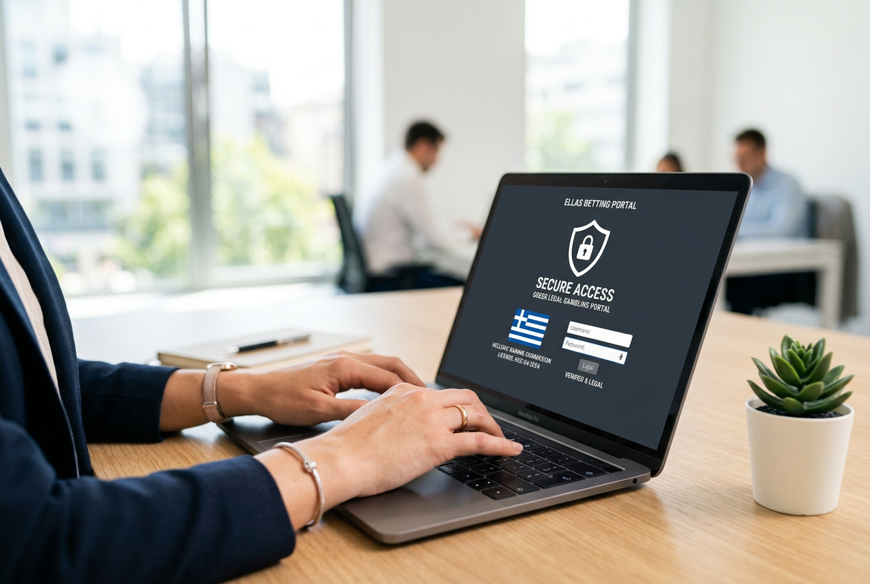 Digital security and regulatory compliance concept for Greek gaming